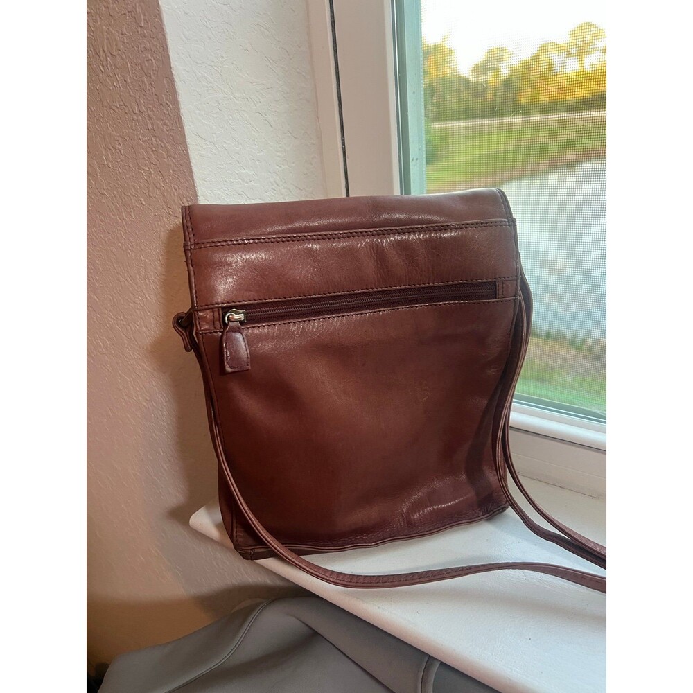 Tano Brown Genuine Leather Crossbody Pocket Book - Picture 4 of 11
